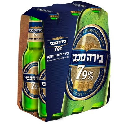 שישיית בירה מכבי 7.9% 